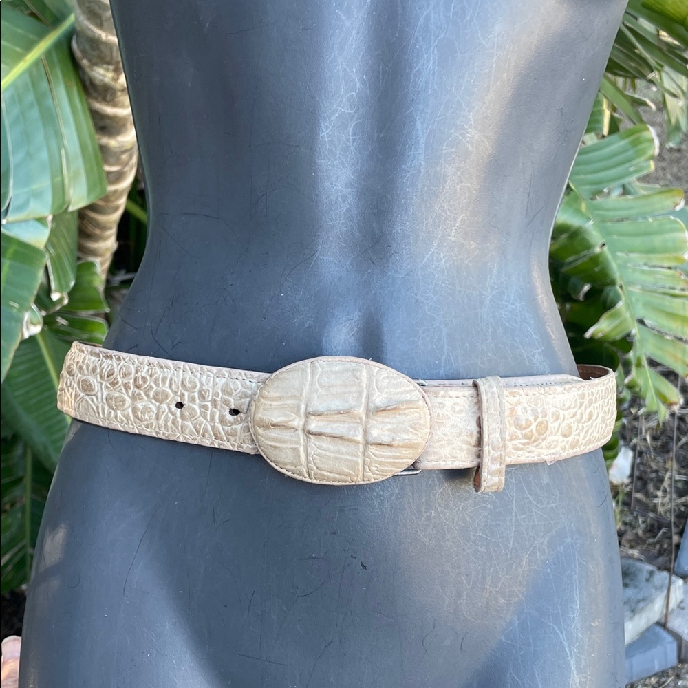 Authentic Cayman alligator leather belt